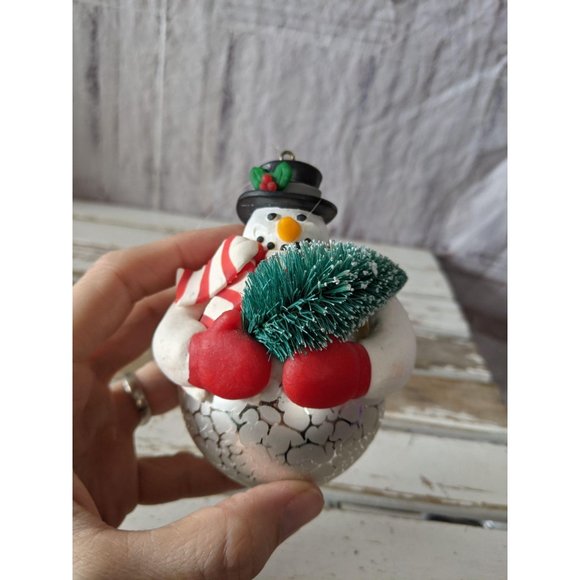 Department 56 Noel Snowman With Flocked Tree Blown